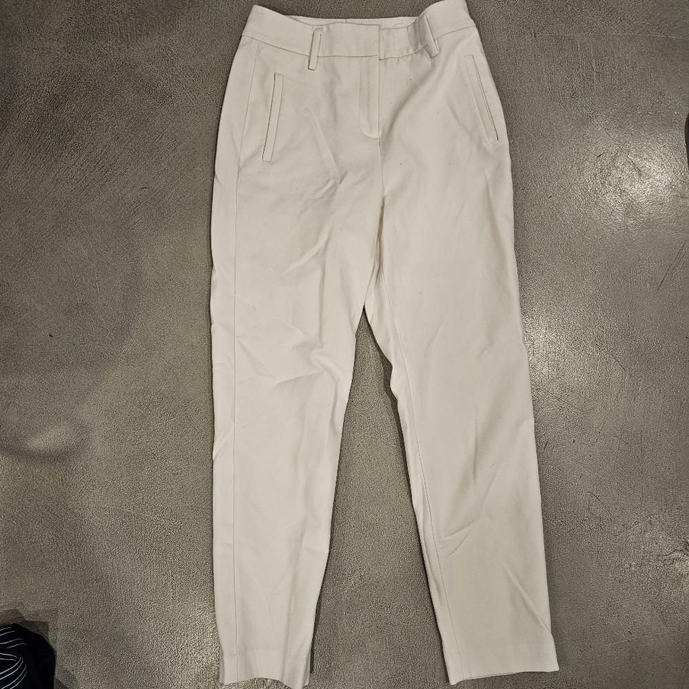 Halogen White Trousers Lightweight Straight Leg